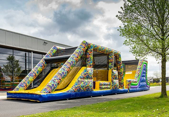 Location Parcours Freestyle Run 21,6 m — parcours géant à 3 couloirs JB Gonflables